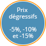 Prix dégressif -5%, -10%, -15% !